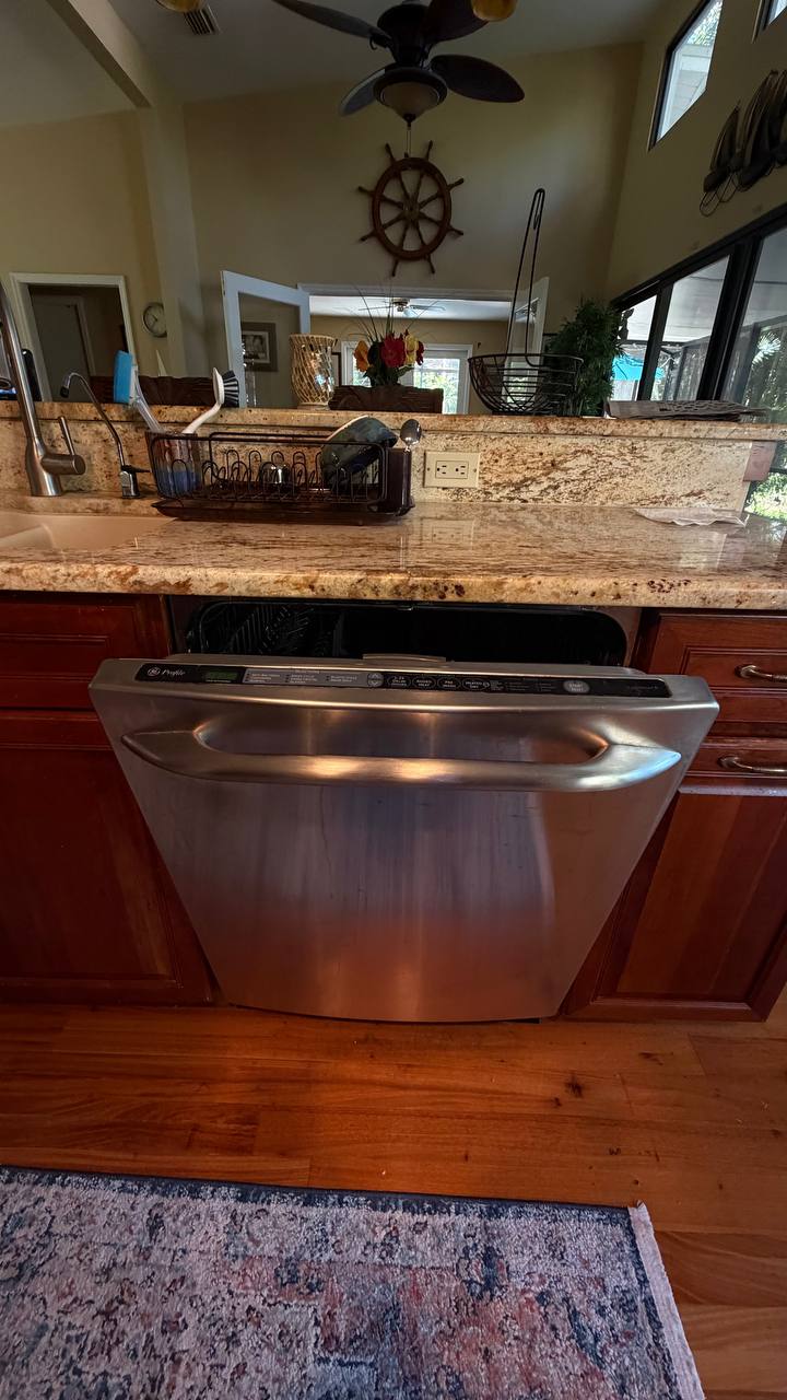 GE Profile built-in dishwasher diagnosis in a Naples kitchen