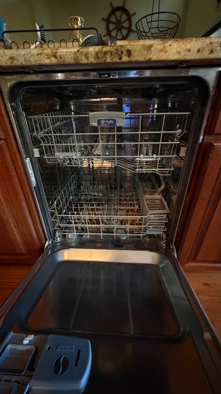 GE Profile dishwasher interior inspection
